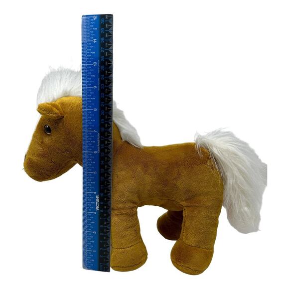 Horse Pony Brown White Mane 10 inch Plush Stuffed Animal Toy Carry Along Travel - Picture 9 of 9